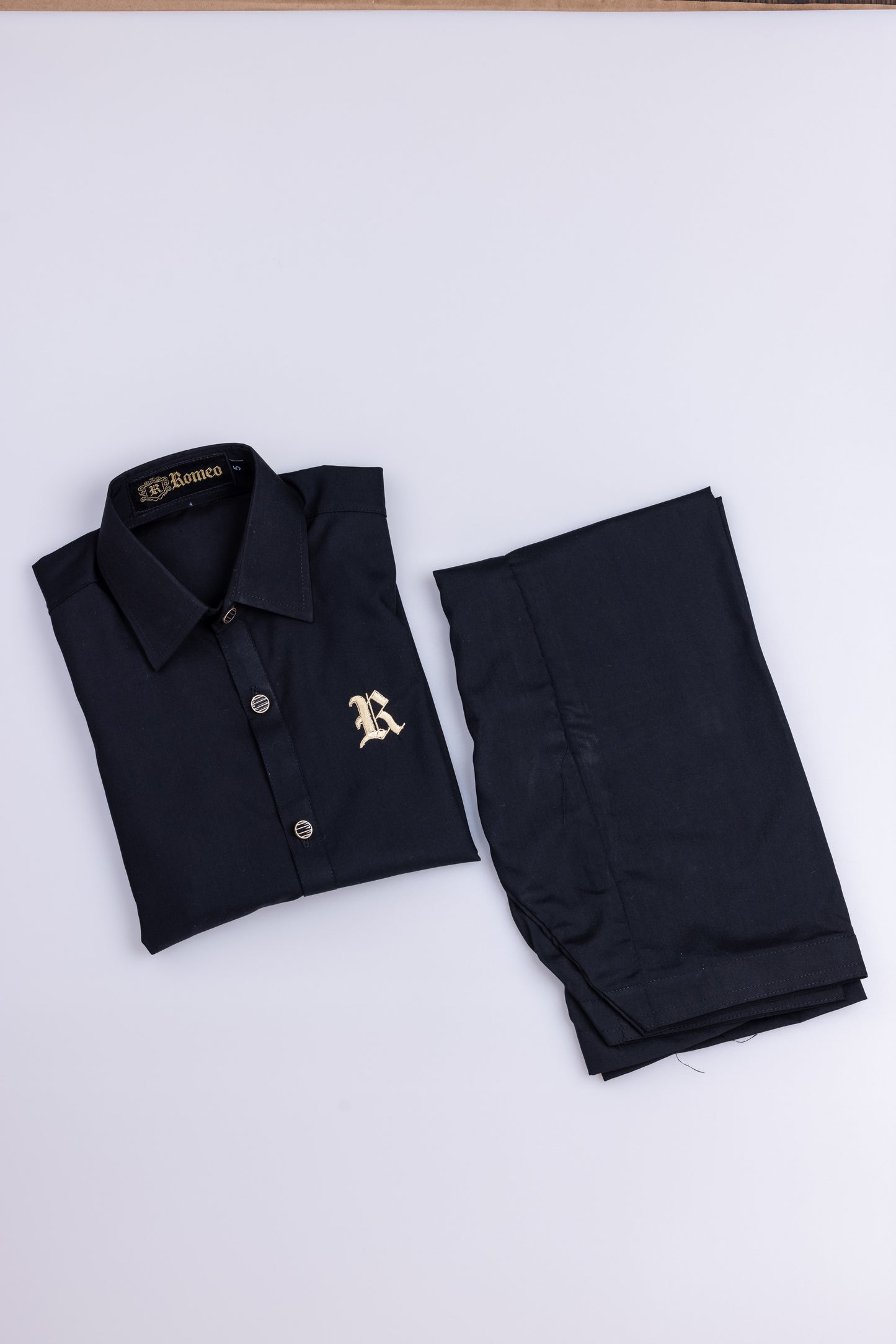 Black Suit With Collar Shirt