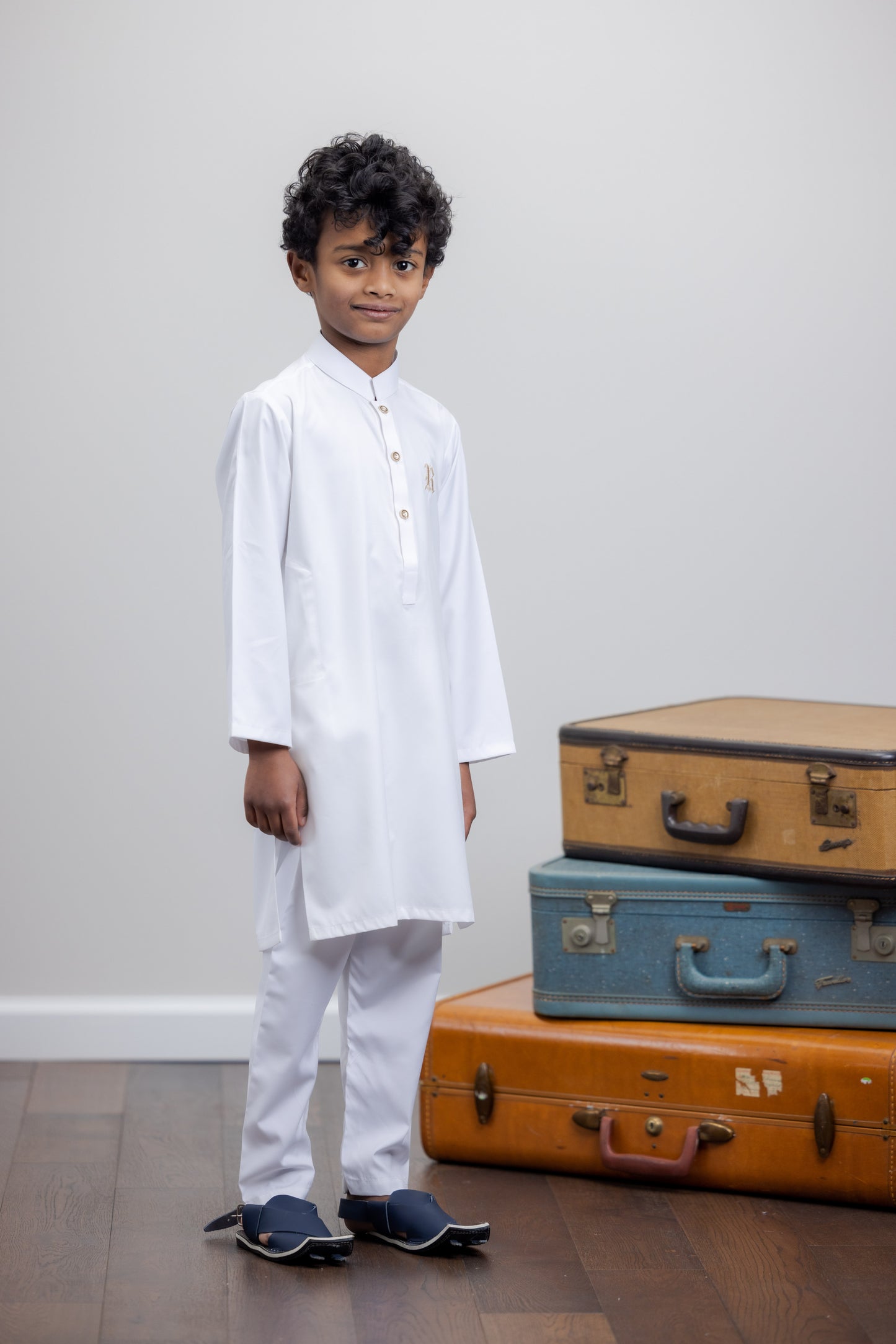White Suit With Urdu Alphabet Vest